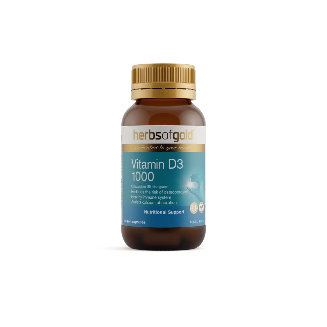 Vitamin D3 1000 Plus L/120v HERBS OF GOLD hỗ trợ tăng cường hấp thu canxi